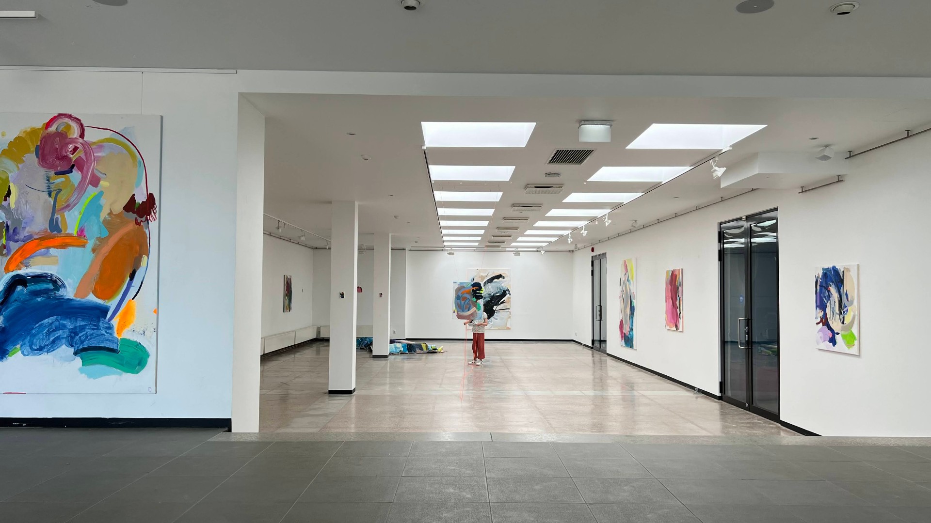 Large abstract work on gallery wall