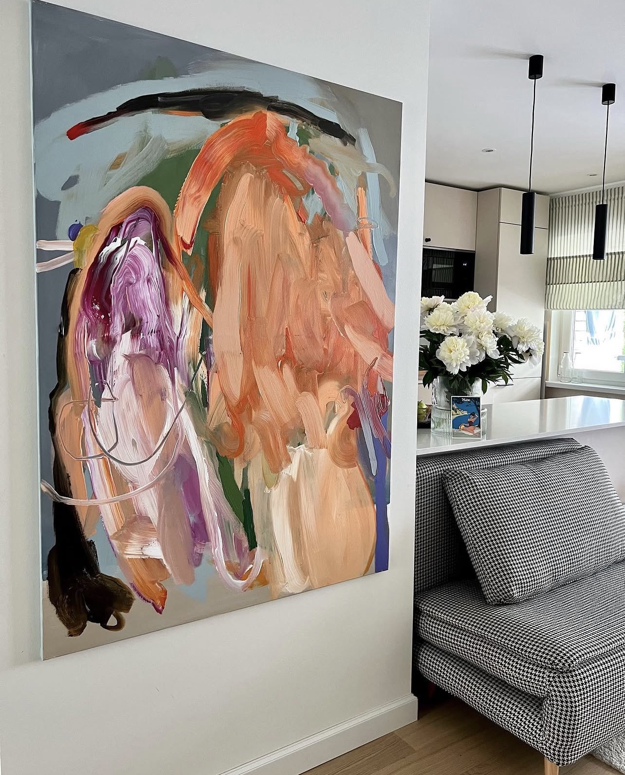 Abstract painting in contemporary interior